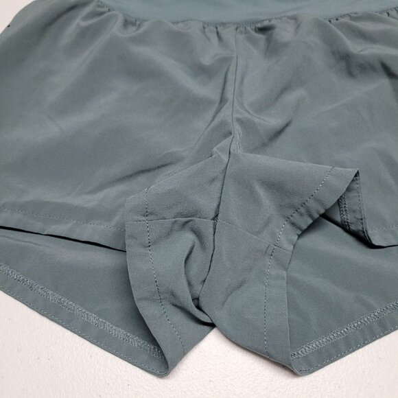 H&M Shorts Mesh Zip Drawstring Athletic Summer Womens XS Blue Green Tiny Small - Picture 6 of 10